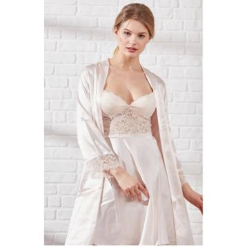 Pierre Cardin 13784 Saten Kadın Gecelik Sabahlık Takım