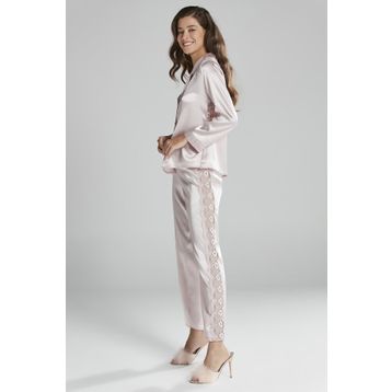 Pierre Cardin 1438 Mist Kadın Saten Dantelli Pijama Takımı