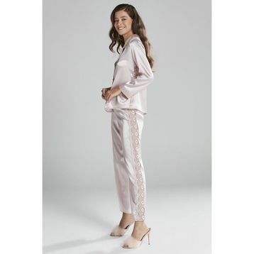 Pierre Cardin 1438 Pudra Kadın Saten Dantelli Pijama Takımı