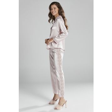 Pierre Cardin 1438 Pudra Kadın Saten Dantelli Pijama Takımı