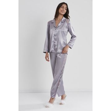 Pierre Cardin 1438 Royal Kadın Saten Dantelli Pijama Takımı