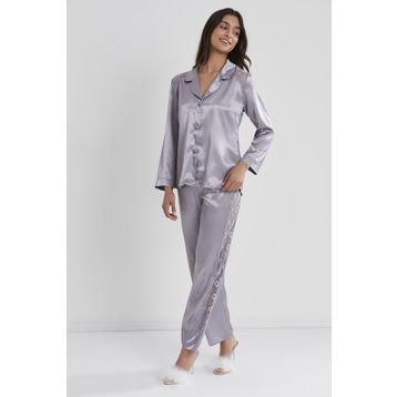 Pierre Cardin 1438 Royal Kadın Saten Dantelli Pijama Takımı