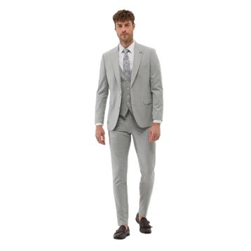 Pierre Cardin 1603648 Gri Erkek Ekstra Slim Fit Yelekli Takım Elbise