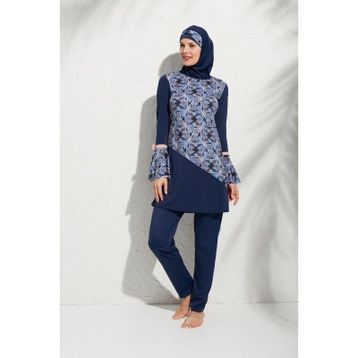 Pierre Cardin 191921 Uzun Kollu Volanlı Desenli Tesettür Mayo