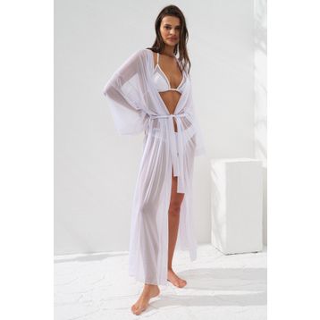 Pierre Cardin 231812 Beyaz Belden Bağlamalı Kadın Kimono