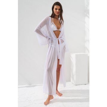 Pierre Cardin 231812 Beyaz Belden Bağlamalı Kadın Kimono
