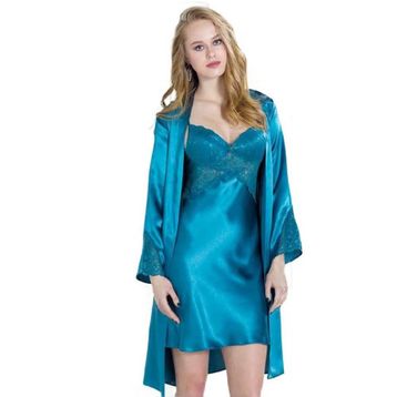 Pierre Cardin 4050 Saten Gecelik Sabahlık Takım