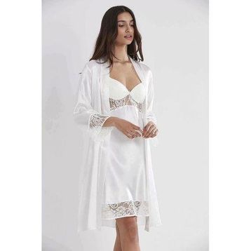 Pierre Cardin 4075 Ekru 2'li Balensiz Kaplı Gecelik Sabahlık