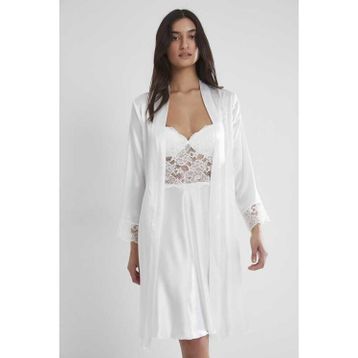 Pierre Cardin 4265 Ekru Gecelik Sabahlık Takım