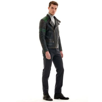 Pierre Cardin 50 Siyah Erkek Deri Ceket
