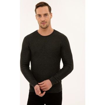 Pierre Cardin 50229607-VR081 Antrasit Melanj Erkek Kazak