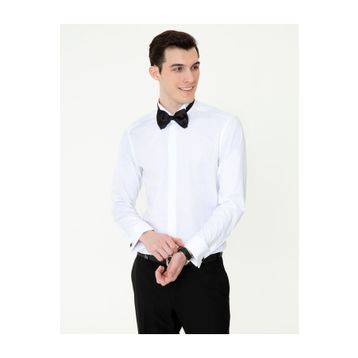Pierre Cardin 50246043-VR013 Beyaz Erkek Smokin Gömleği