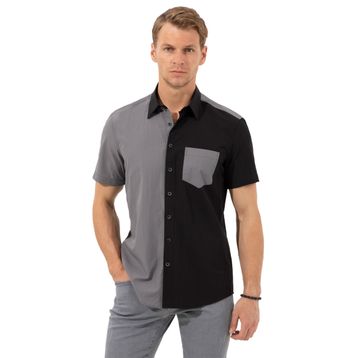 Pierre Cardin 50249485-VR046 Siyah Kısa Kollu Erkek Gömlek