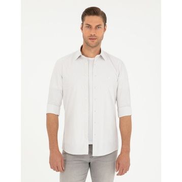 Pierre Cardin 50252477-VR001 Açık Gri Desenli Erkek Gömlek