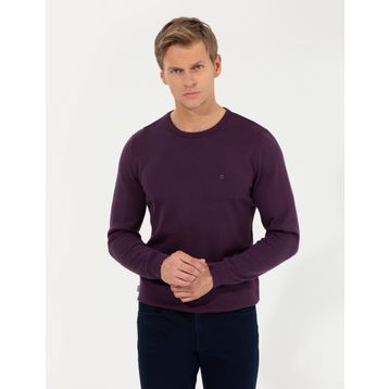 Pierre Cardin 50257290-VR038 Mor Erkek Kazak