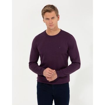Pierre Cardin 50257290-VR038 Mor Erkek Kazak