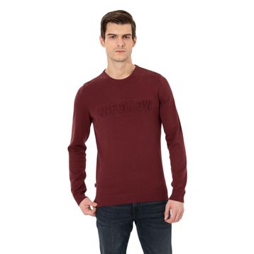 Pierre Cardin 50259797-VR014 Bordo Erkek Kazak