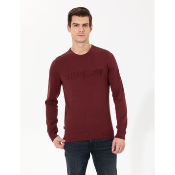 Pierre Cardin 50259797-VR014 Bordo Erkek Kazak