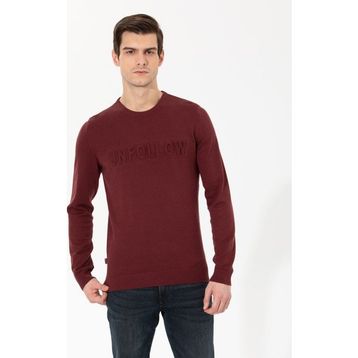 Pierre Cardin 50259797-VR014 Bordo Erkek Kazak