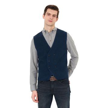 Pierre Cardin 50263176-VR120 Lacivert Melanj Triko Erkek Yelek
