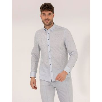 Pierre Cardin 50264896-VR041 Pembe Desenli Erkek Gömlek