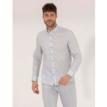 Pierre Cardin 50264896-VR041 Pembe Desenli Erkek Gömlek