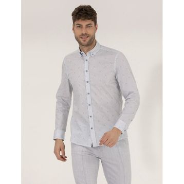 Pierre Cardin 50264896-VR041 Pembe Desenli Erkek Gömlek