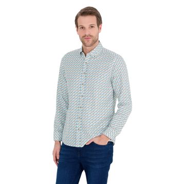 Pierre Cardin 50264910-VR007 Aqua Desenli Erkek Gömlek