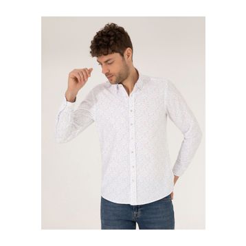 Pierre Cardin 50265075-VR041 Pembe Desenli Erkek Gömlek