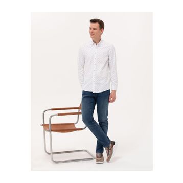 Pierre Cardin 50265077-VR092 Açık Yeşil Desenli Erkek Gömlek