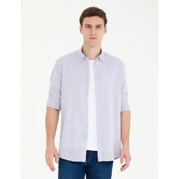 Pierre Cardin 50265119-VR034 Lila Erkek Gömlek