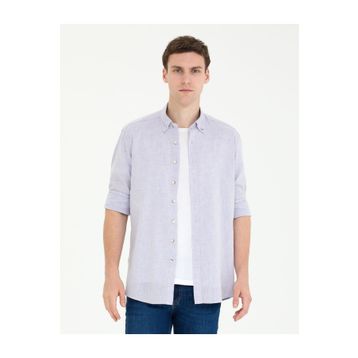 Pierre Cardin 50265119-VR034 Lila Erkek Gömlek