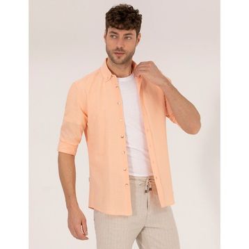 Pierre Cardin 50268183-VR051 Turuncu Erkek Gömlek