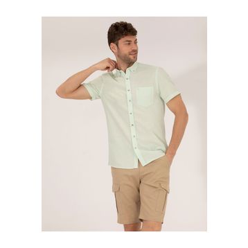 Pierre Cardin 50268184-VR054 Yeşil Erkek Gömlek