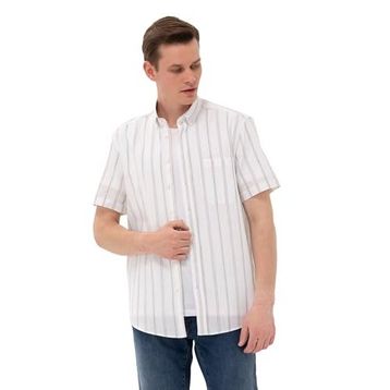 Pierre Cardin 50269430-VR027 Haki Kısa Kollu Erkek Gömlek