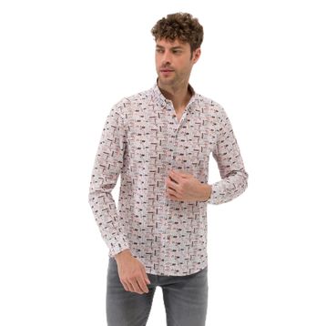 Pierre Cardin 50269435-VR011 Bej Desenli Erkek Gömlek