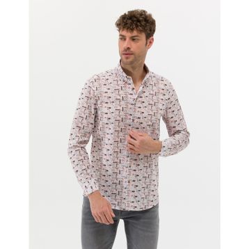 Pierre Cardin 50269435-VR011 Bej Desenli Erkek Gömlek