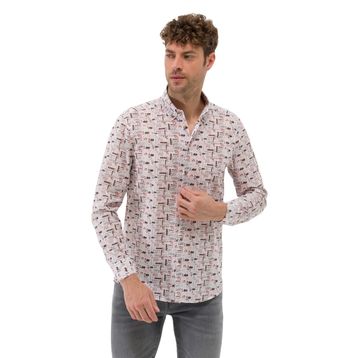Pierre Cardin 50269435-VR011 Bej Desenli Erkek Gömlek