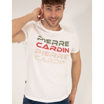 Pierre Cardin 50269472-VR013 Beyaz Slim Fit Baskılı Bisiklet Yaka Erkek Tişört