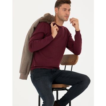 Pierre Cardin 50270179-VR014 Bordo Erkek Kazak