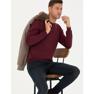 Pierre Cardin 50270179-VR014 Bordo Erkek Kazak