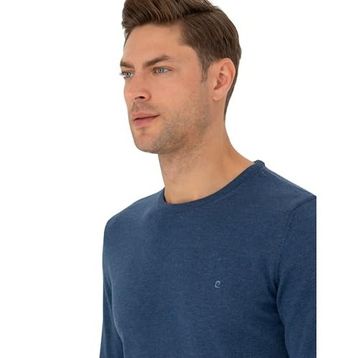 Pierre Cardin 50270179-VR155 İndigo Melanj Erkek Kazak