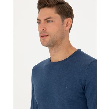 Pierre Cardin 50270179-VR155 İndigo Melanj Erkek Kazak