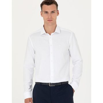 Pierre Cardin 50275684-VR013 Beyaz Desenli Erkek Gömlek