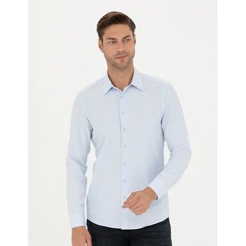 Pierre Cardin 50275690-VR036 Mavi Desenli Erkek Gömlek