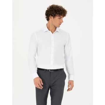 Pierre Cardin 50275692-VR013 Beyaz Desenli Erkek Gömlek