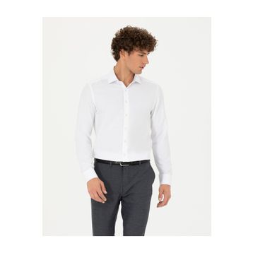 Pierre Cardin 50275692-VR013 Beyaz Desenli Erkek Gömlek