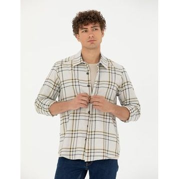 Pierre Cardin 50276542-VR011 Bej Desenli Erkek Gömlek