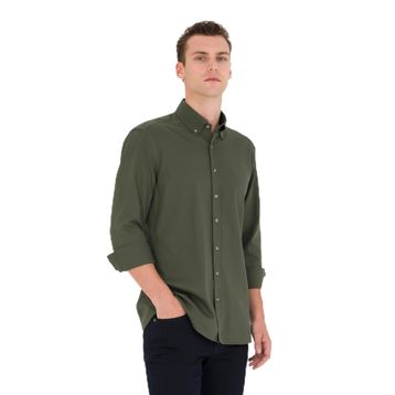 Pierre Cardin 50276553-VR027 Haki Desenli Erkek Gömlek