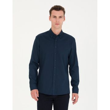 Pierre Cardin 50276553-VR033 Lacivert Desenli Erkek Gömlek